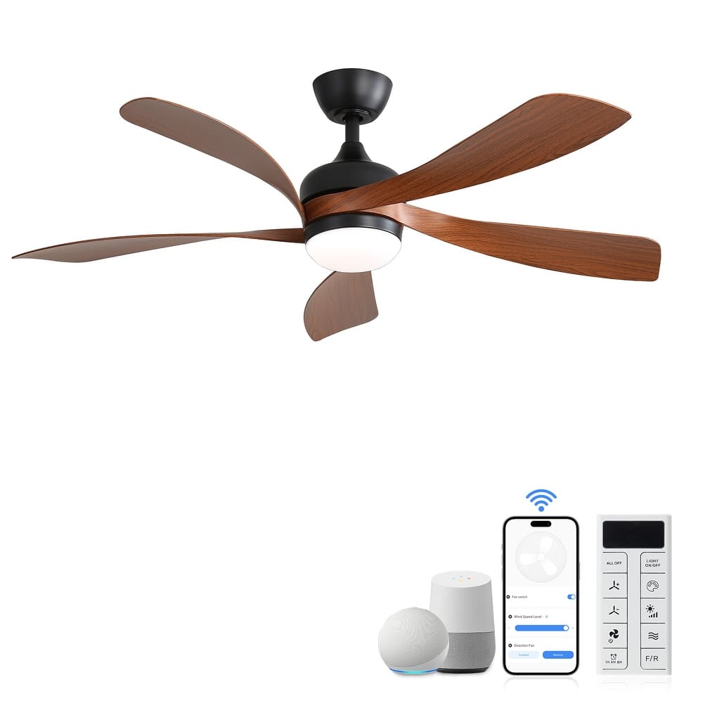 Sofucor 45 Inch Ceiling Fan with Light and Remote,Indoor/Outdoor with 3-Timer,Low Profile Quiet for Bedroom Living Room Patio