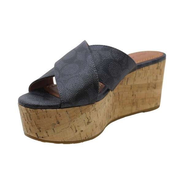coach cross band high wedge sandal