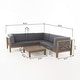 preview thumbnail 13 of 52, Brava Acacia Wood Sectional Sofa and Coffee Table Set by Christopher Knight Home