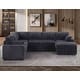 preview thumbnail 1 of 19, Modern Corduroy Sectional With Storage Chaise Lounge Dark Grey