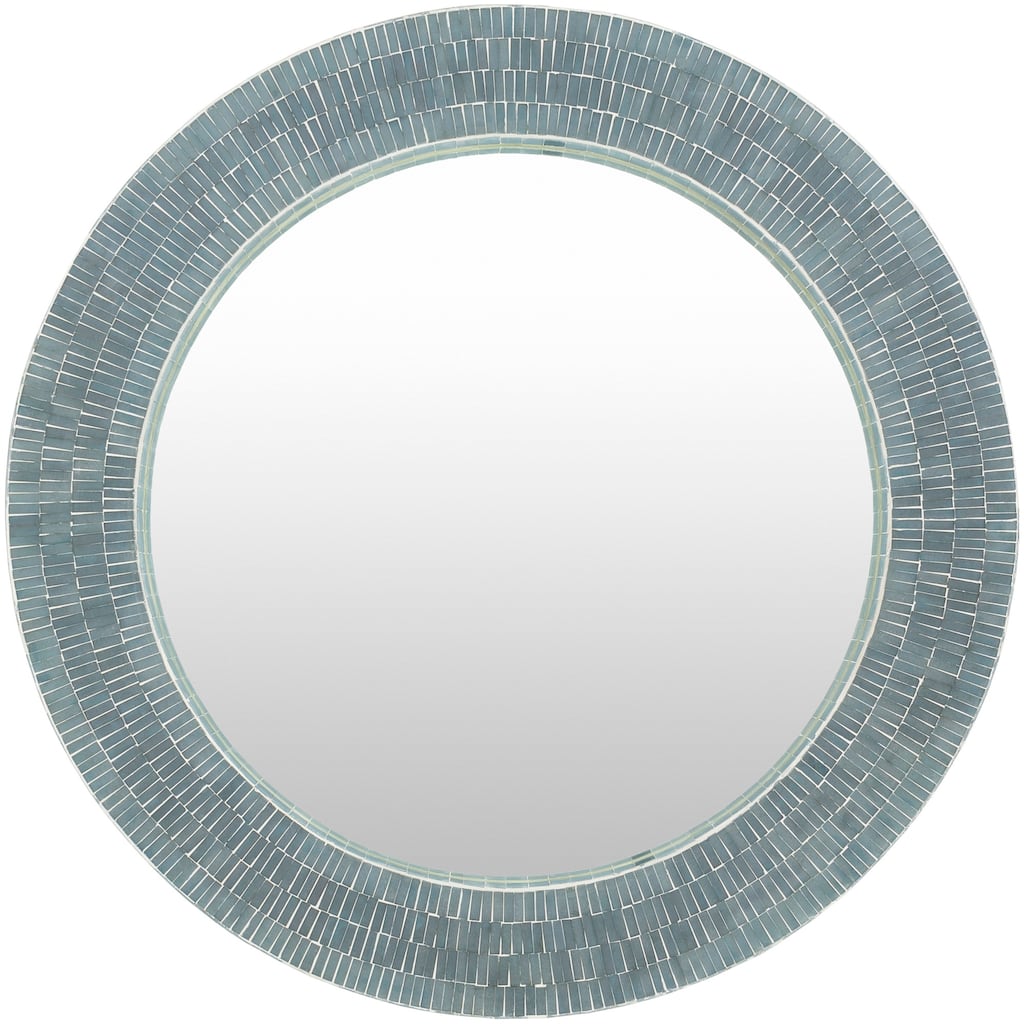 Basha Sage Mother of Pearl Mosaic Wall Mirror - 32" x 32"