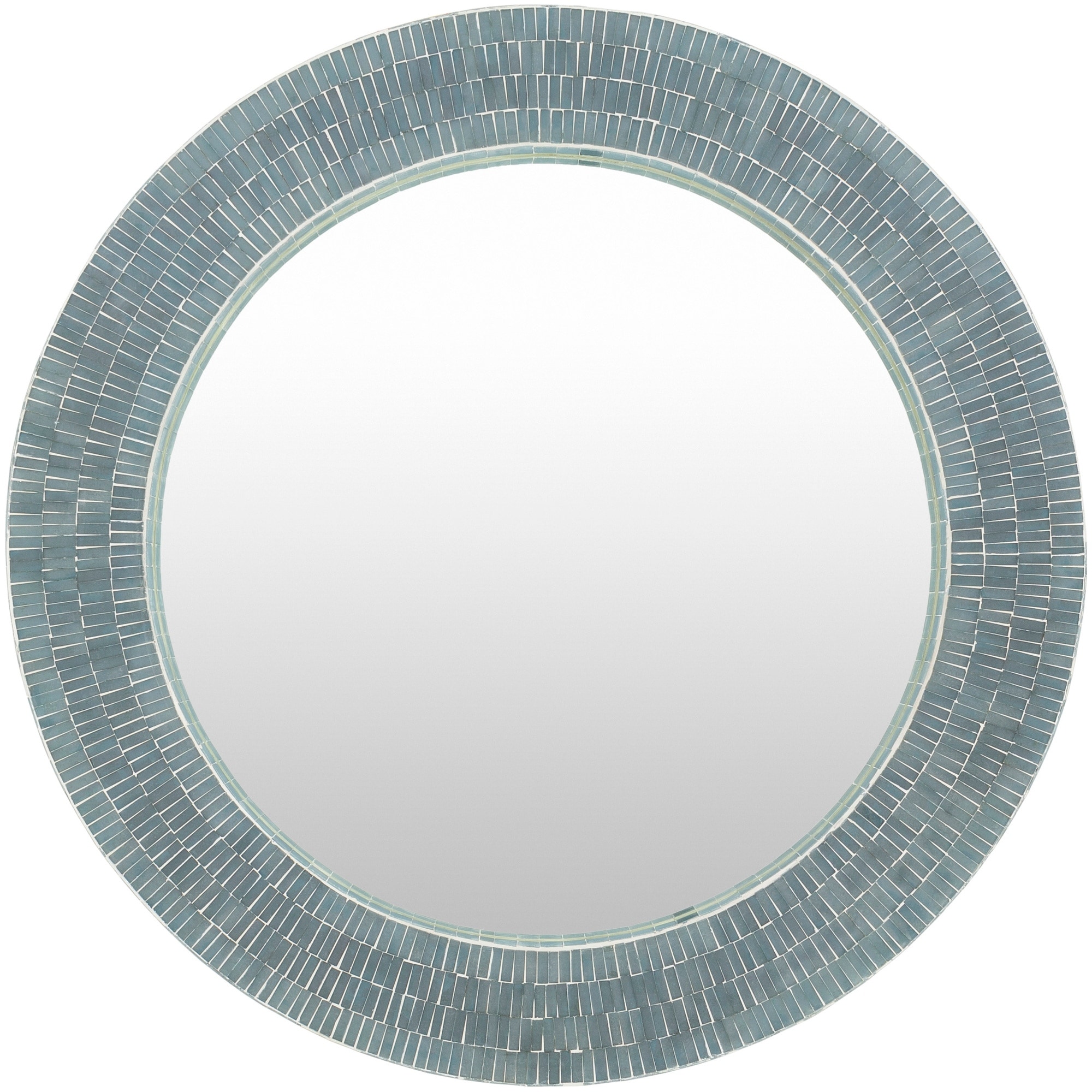 Basha Sage Mother of Pearl Mosaic Wall Mirror - 32" x 32"