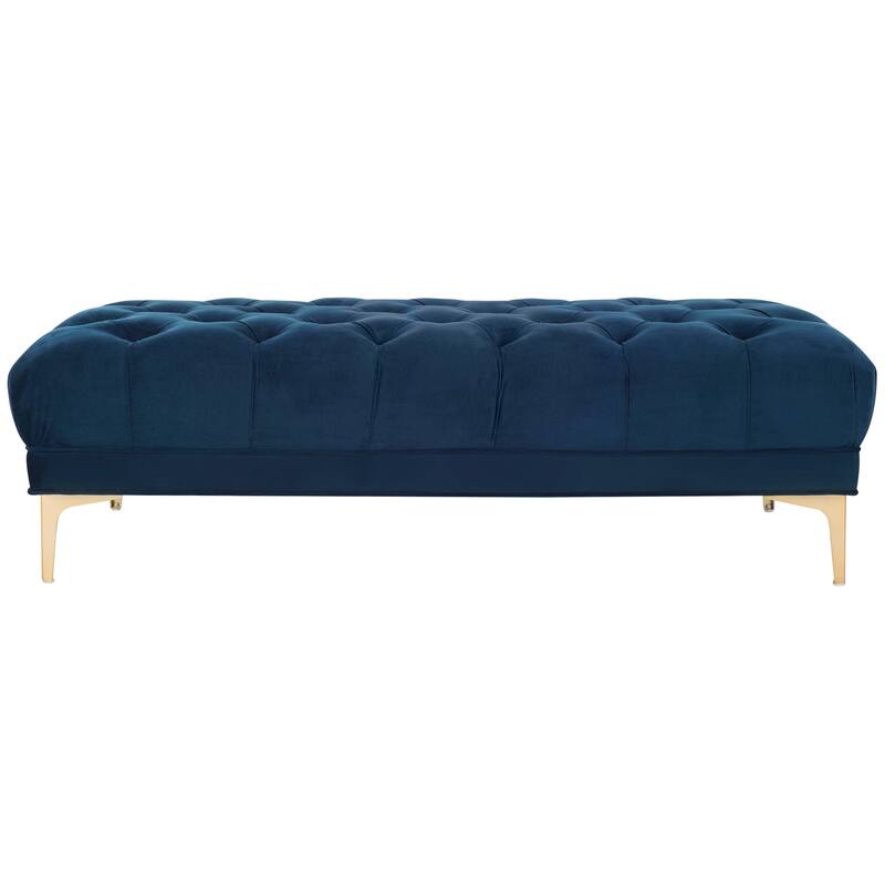 SAFAVIEH Rennie Navy/ Brass Tufted Rectangular Bench - 54" x 27" x 16" - 54Wx27Dx16H