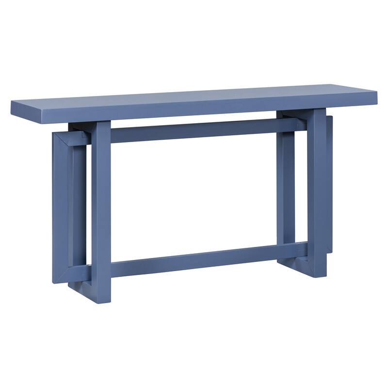 Modern Entryway Console Table with Industrial-inspired Concrete Wood Top, Hallway Foyer Sofa Long Table Entryway Table