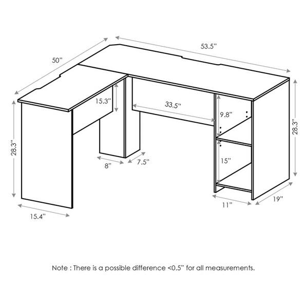 Indo LShaped Desk with Bookshelves, Espresso Bed Bath & Beyond
