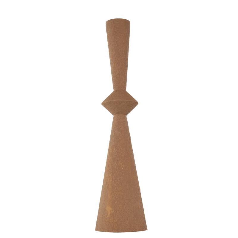 Brown Metal Art Deco Fluted Decorative Vase