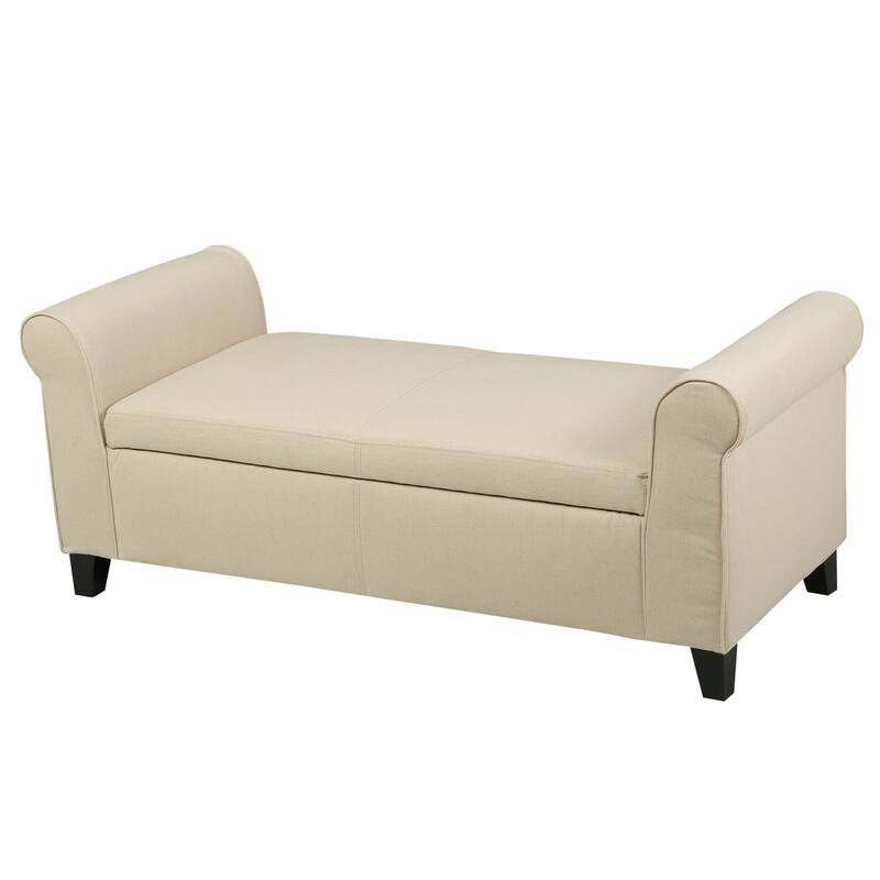 Roomfitters Upholstered Storage Bench Ottoman with Hidden Compartment, Tufted Entryway Bedroom Bench