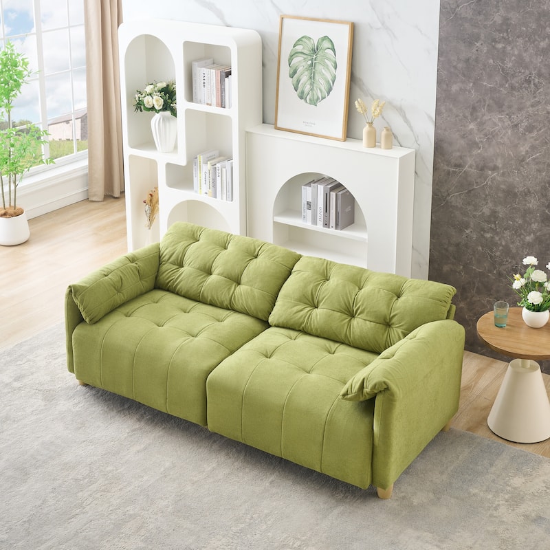 Cloud Loveseat Sofa, Futon Sofa with Storage Space, Straight-Line Sofa with Upholstered Backrest 2-Seat Armchair