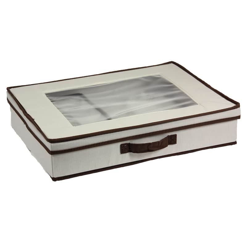 Household Essentials Flatware Storage Box - 19'' x 15'' x 4'' - 19'' x 15'' x 4'' - Tan
