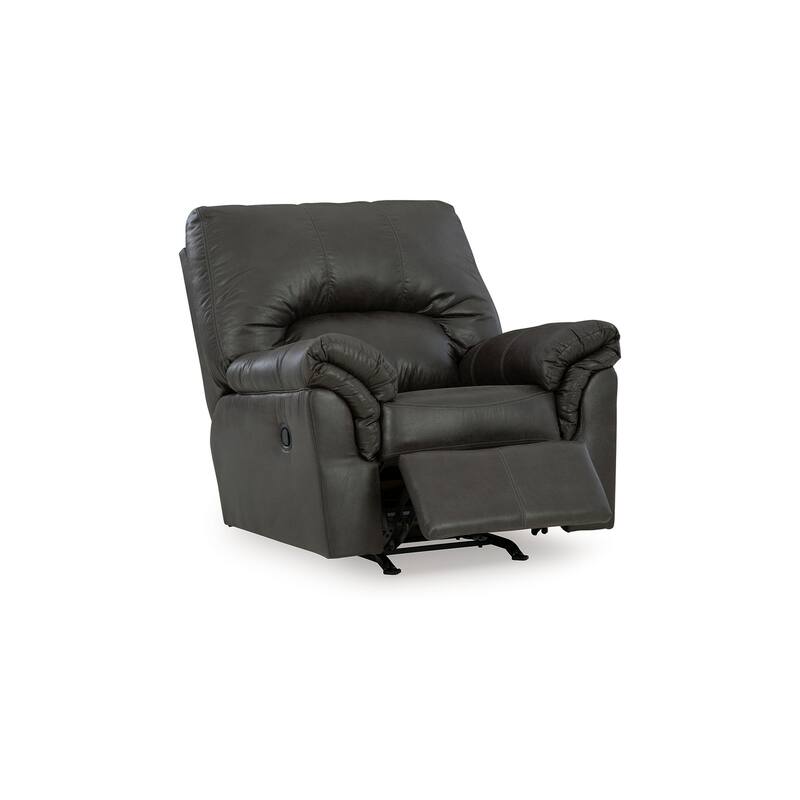 Limu Accent Manual Recliner Chair, Plush Classic Gray Faux Leather