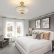 preview thumbnail 1 of 0, WINGBO 5-Light E12 Round Crystal Ceiling Light Fixture Semi Flush Mount - N/A