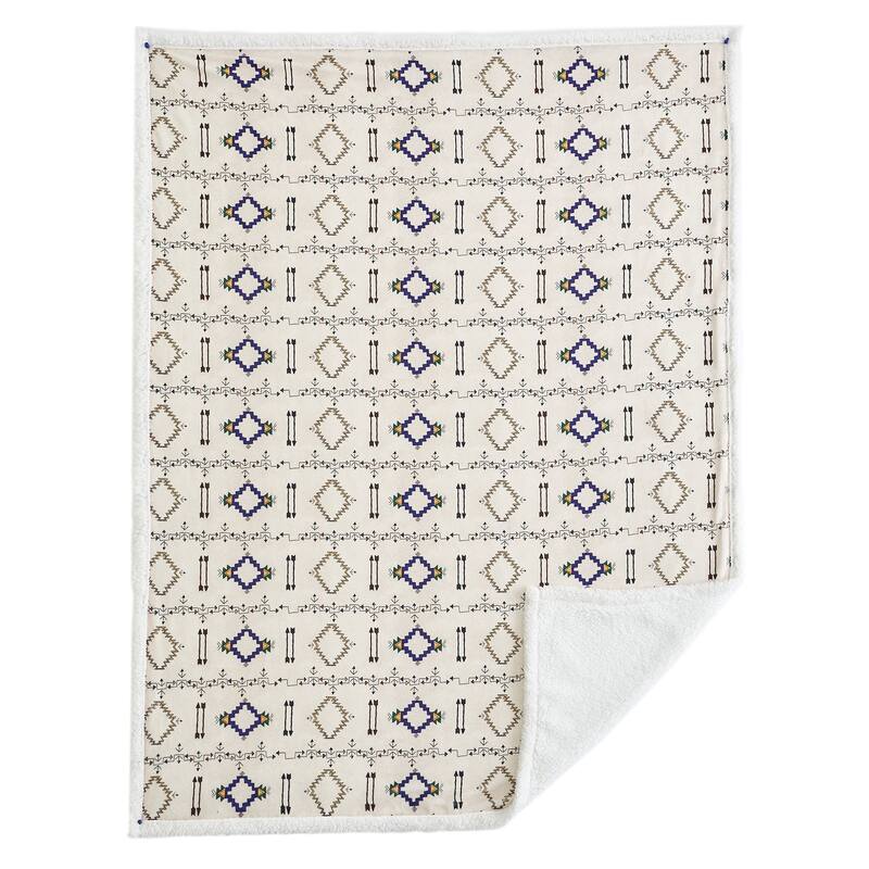 Indigo Hill by HiEnd Accents Campfire Sherpa Fleece Throw, 1PC or 3PC - 1-Piece - Arrow