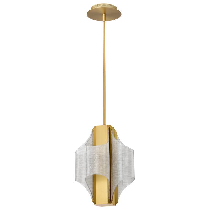 Idris LED 4 Light Pendant Vintage Brass Finish Light Guide Panels - Vintage Brass