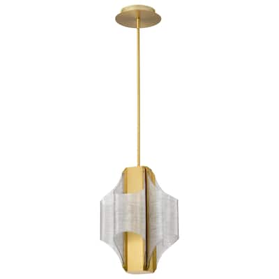 Idris LED 4 Light Pendant Vintage Brass Finish Light Guide Panels - Vintage Brass