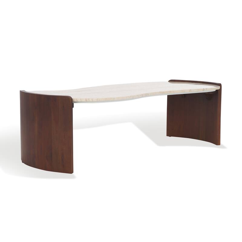SAFAVIEH Couture Sheyenne Travertine Coffee Table - 50"W x 24"D x 15"H