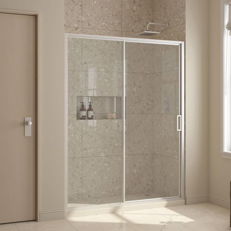Ove Decors 15SGP-STAN60 Stanford 74" High x 60" Wide Sliding Framed - Satin Nickel