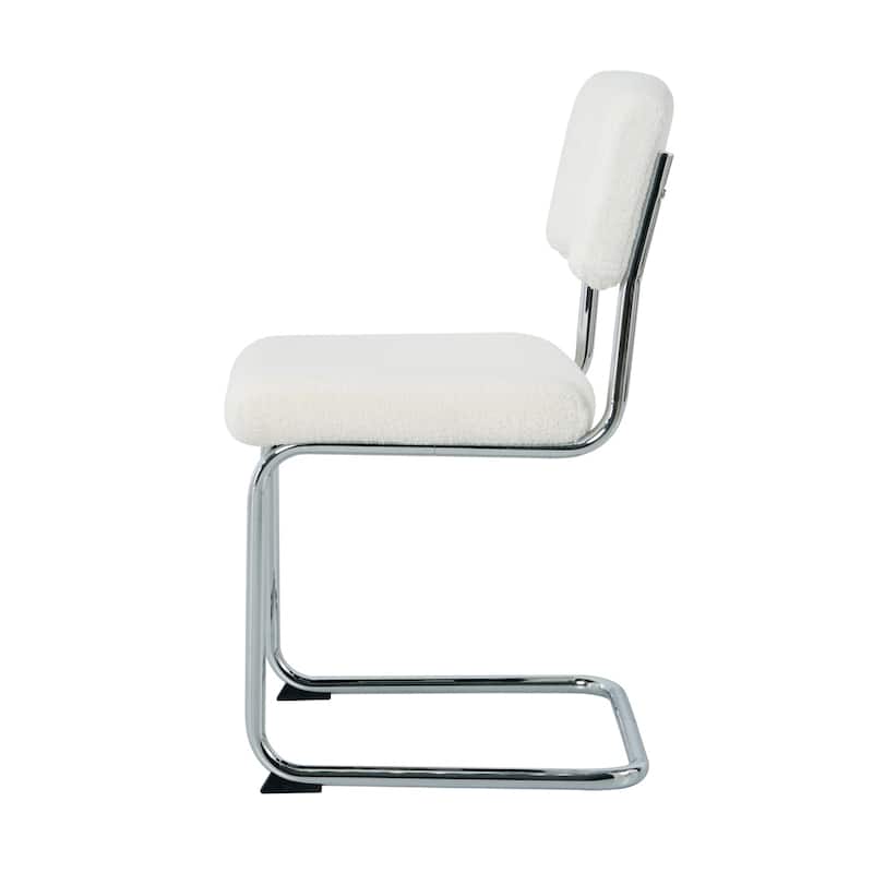 Fabric Light Luxury Dining Chair with Metal Legs(Set of 2) - N/A