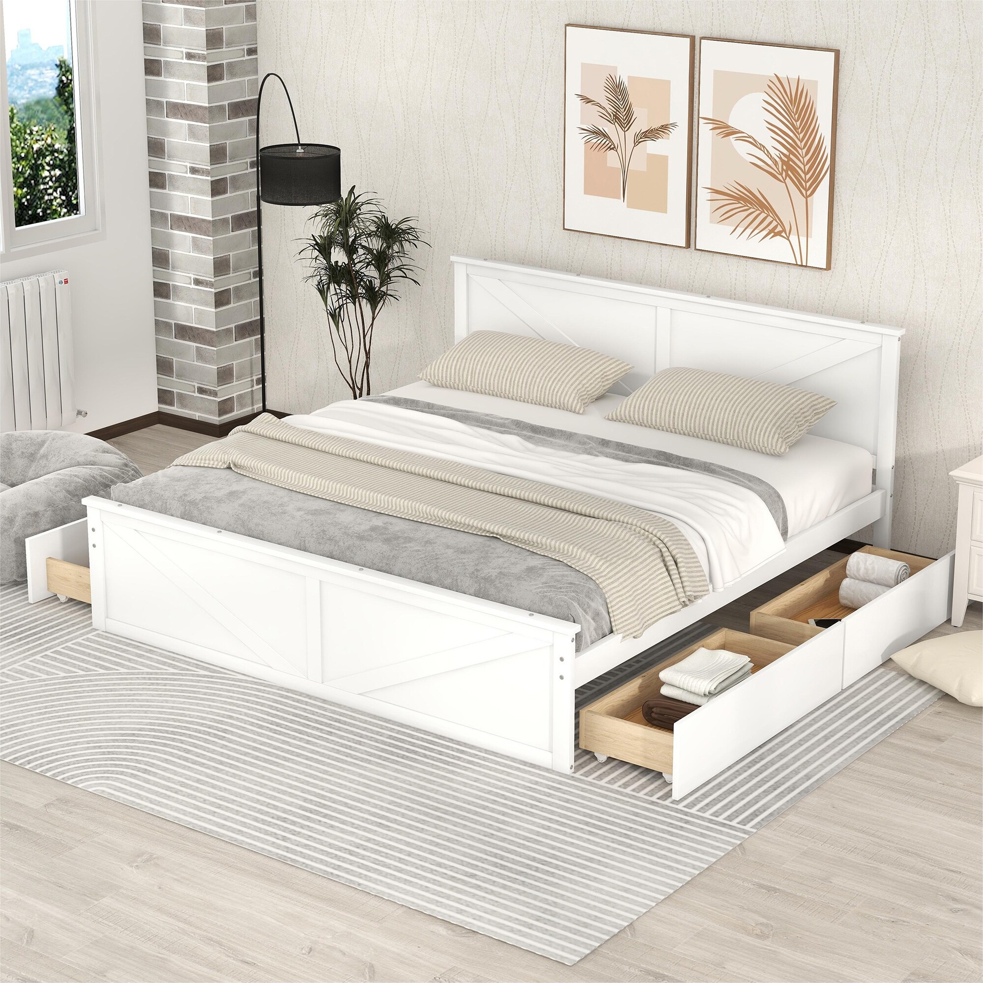 King platform outlet bed no legs