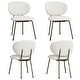 preview thumbnail 12 of 48, White Velvet Dining Chairs with Hammered Finish Metal Legs Bronze - Set of 4