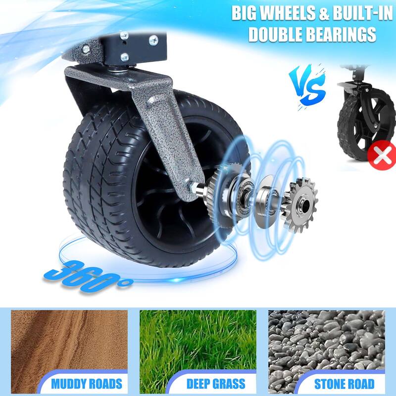 Collapsible Folding Wagon with Big Wheels - N/A