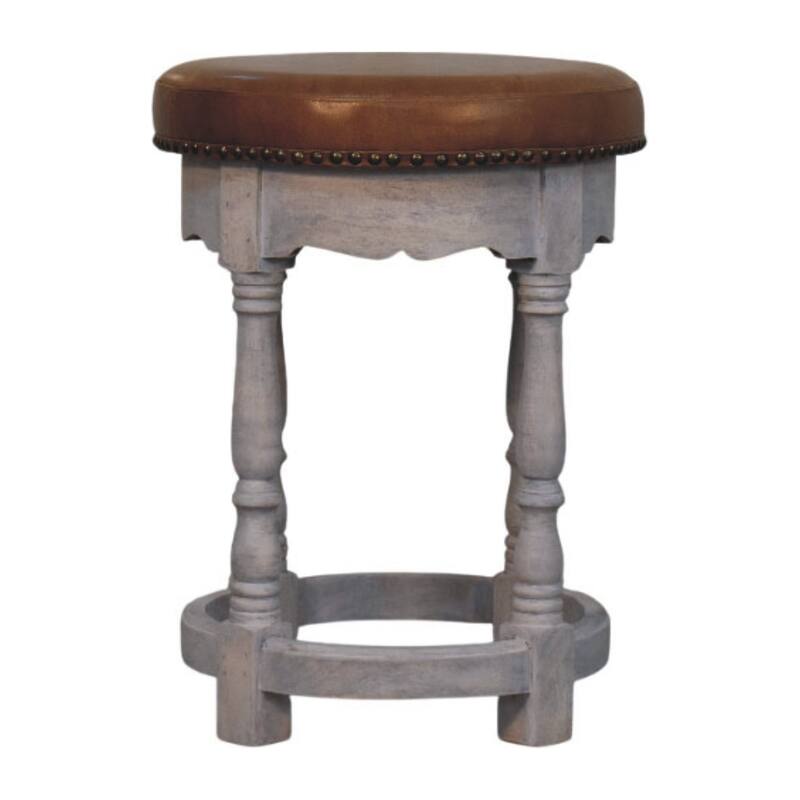 Artisan Furniture Solid WoodRustic Charm Stool, Brown