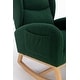 preview thumbnail 72 of 98, Teddy Fabric Upholstered Rocking Armchair with Solid Wood Frame & Legs, Cozy Ergonomic Lounge Chair with Soft Cushioning