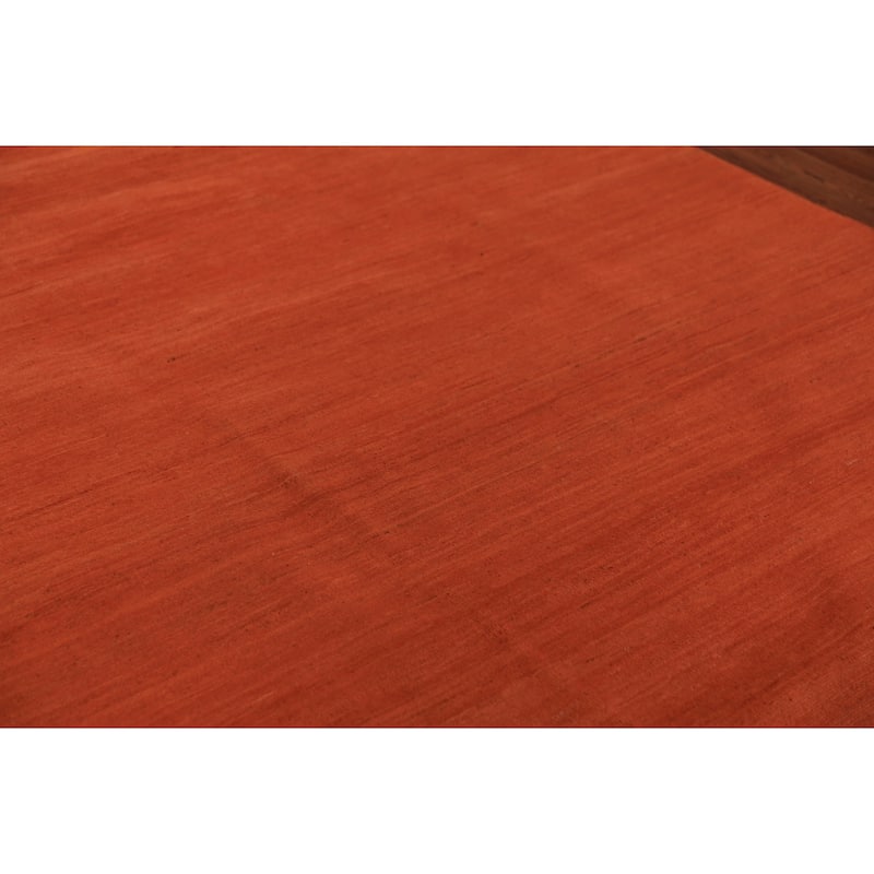 Modern Orange Gabbeh Oriental Area Rug Handmade Wool Carpet - 8'4" x 11'4"