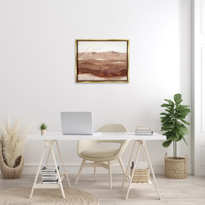 Stupell Abstract Canyon Painting Framed Floater Canvas Wall Art Design by BlursByAI