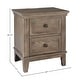 preview thumbnail 2 of 1, Leland 2-Drawer Traditional Wood Nightstand, Sandwash Gray