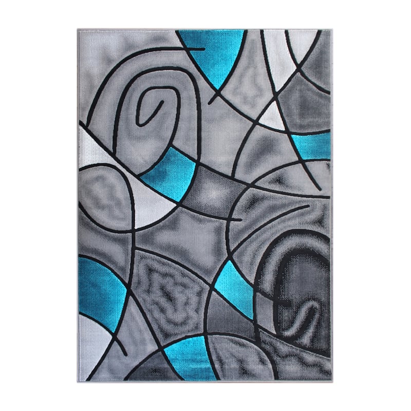 Modern Olefin Accent Area Rug - Abstract Pattern