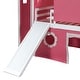 preview thumbnail 14 of 31, Castle Frame Bed Wood Loft Bed Loft Bed Convertible To Mini Playground with Pink Tent and Tower, Child Bed Tent