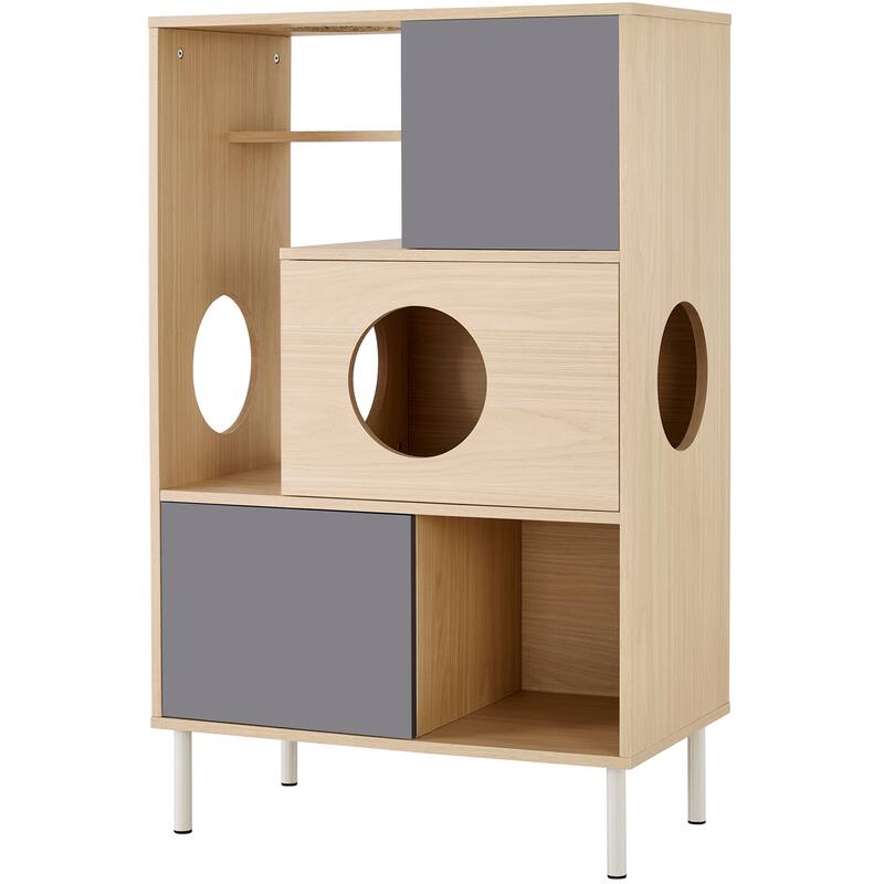 Furniture Style Modern Cat Bookcase Cat Tree Shelves with Storage