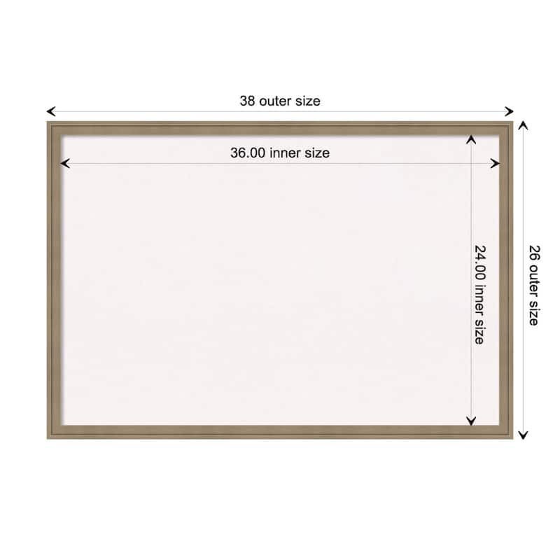 Florence Framed White Corkboard Bulletin Board - Florence Light Brown - Board Size 36x24