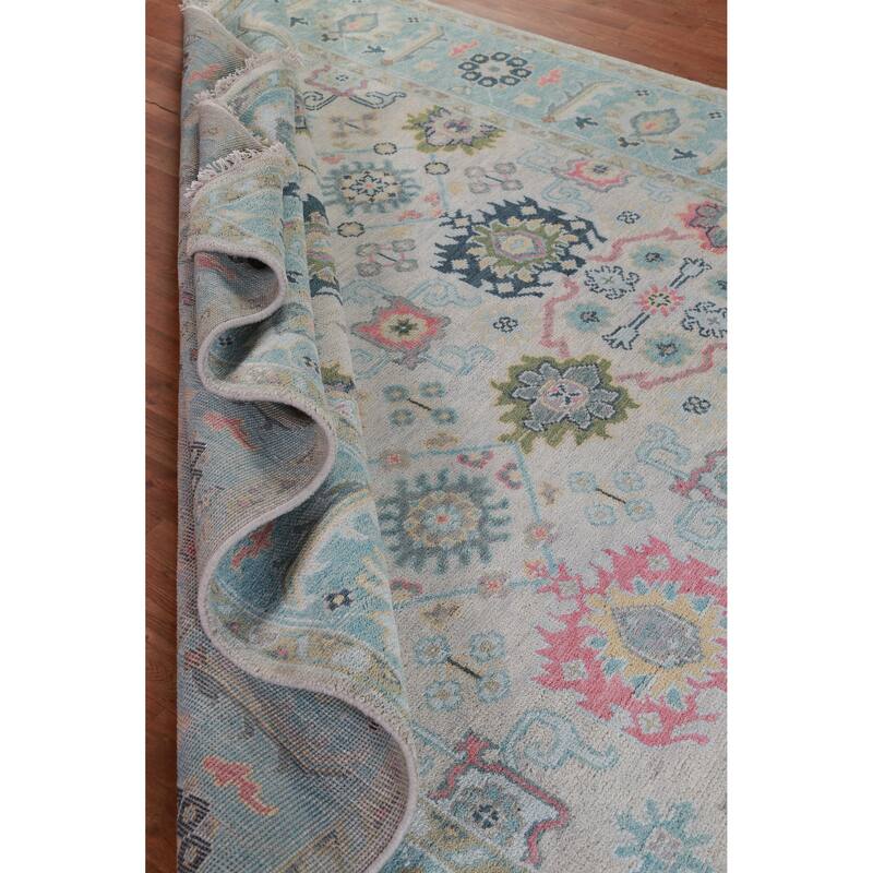 Hand Knotted Oriental 100% Wool Carpet Transitional All-Over Greys & Charcoal Oushak Area Rug - 10' 0'' X 8' 0''