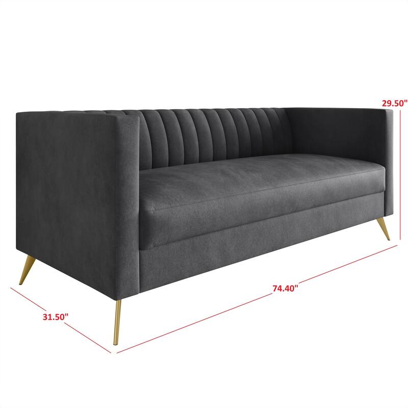 Clayfell Weiss Velvet Square Arm Chair/ Loveseat/ Sofa