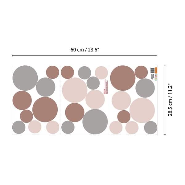 dimension image slide 0 of 2, Large Polka Dots Boho Natural Wall Stickers Home Decals Nursery Decors - Brown