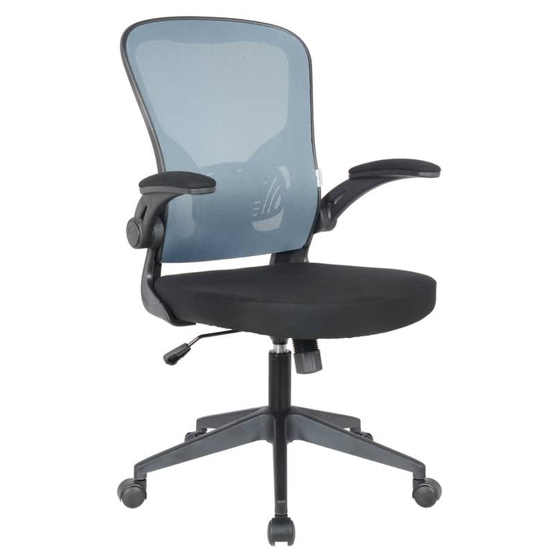 Newton Modern Mid-Back Mesh Office Chair with Flip-Up Arms, Adjustable Height, Tilt Lock, Swivel Wheels Desk Chair