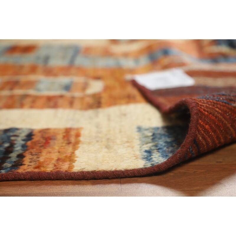 Orange Moroccan Oriental Area Rug Handmade Modern Wool Carpet - 5'9" x 7'8"