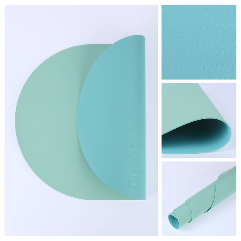 Table Placemats Set of 6 Leather Placemats for Dining Table Decor - 16*12Inch - Green/Blue