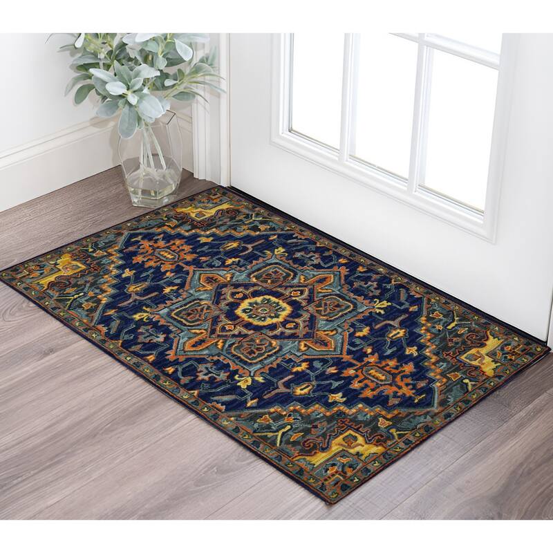 HomeRoots Medallion Bohemian Rectangle Area Rug - 36.00 in. x 24.00 in.  x 0.45 in.