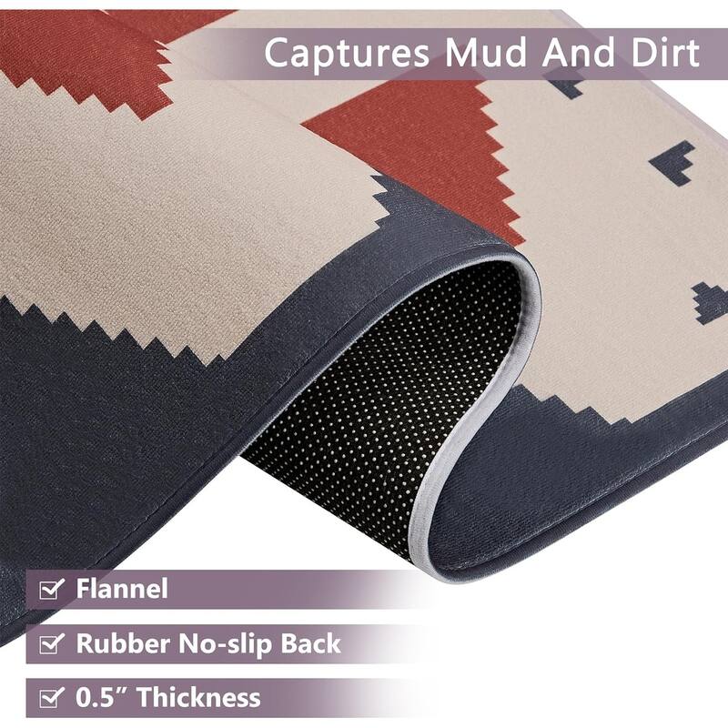 Indoor Door Mat, Front Back Outdoor Mat Rubber Backing, Low-Profile Entrance Rugs, Absorbent Resist Dirt Doormats Inside Doormat