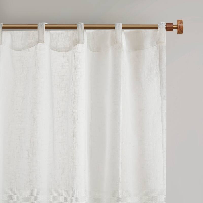 Madison Park Calista Yarn Dye Sheer Curtain Panel Pair