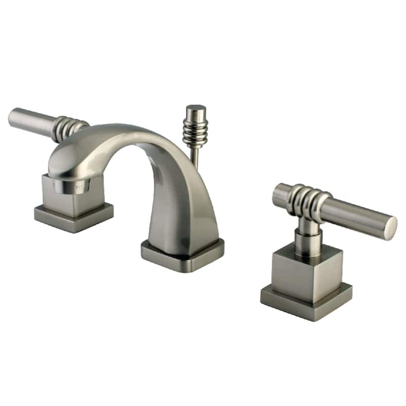 Kingston Brass Milano 1.2 GPM Widespread Bathroom Faucet with Pop-Up - Brushed Nickel
