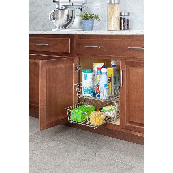 ClosetMaid Two Tier Nickel Pull Out Cabinet Organizer On Sale Bed Bath Beyond 15408866