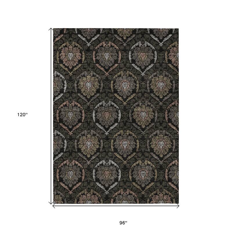 HomeRoots Medallion Transitional Rectangle Outdoor Rug