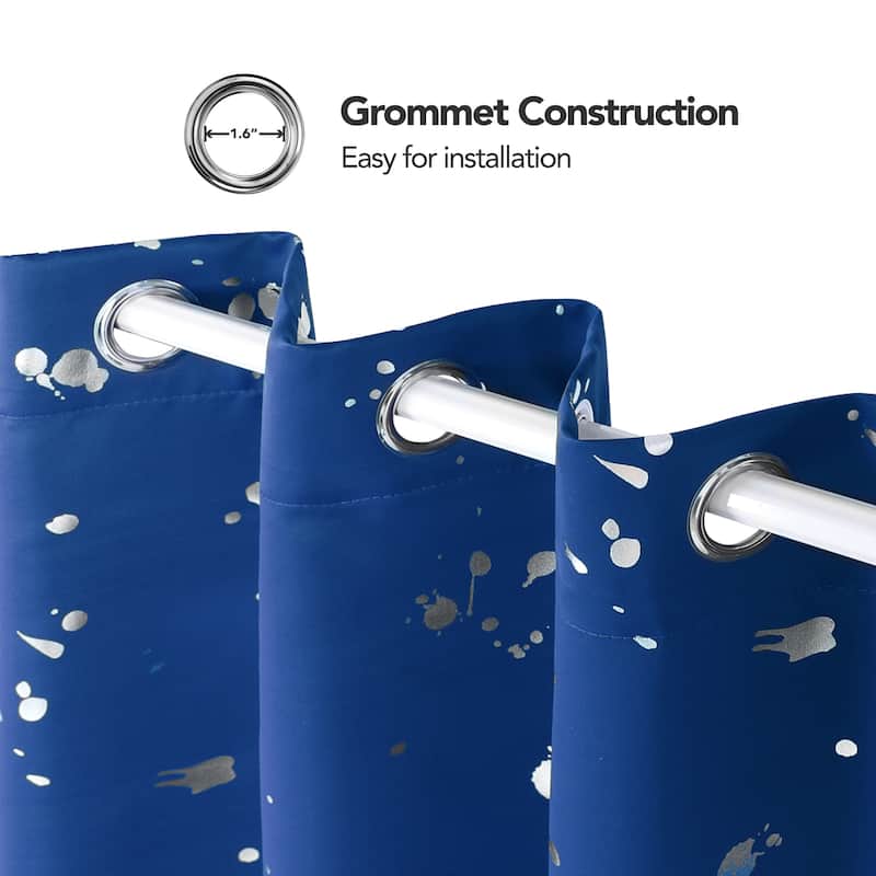 Deconovo Silver Spot 52 Width Curtain Panel Pair (2 Panel)