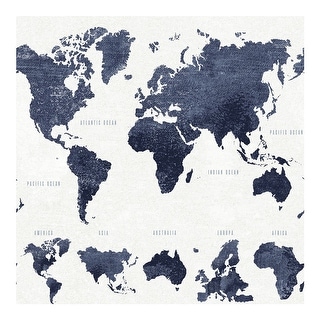 Boq Dark Blue World Map Wallpaper - 20.5 x 396 x 0.025 - Bed Bath ...