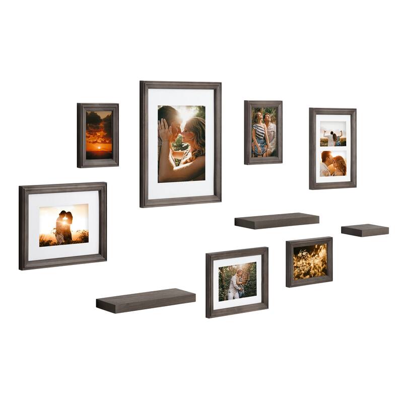 Kate and Laurel Bordeaux Gallery Wall Frame And Shelf Kit