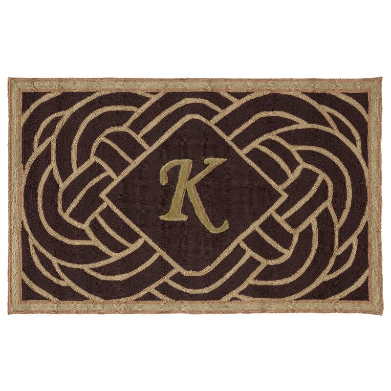SAFAVIEH Hand-hooked Monogram Radica M Chocolate Rug