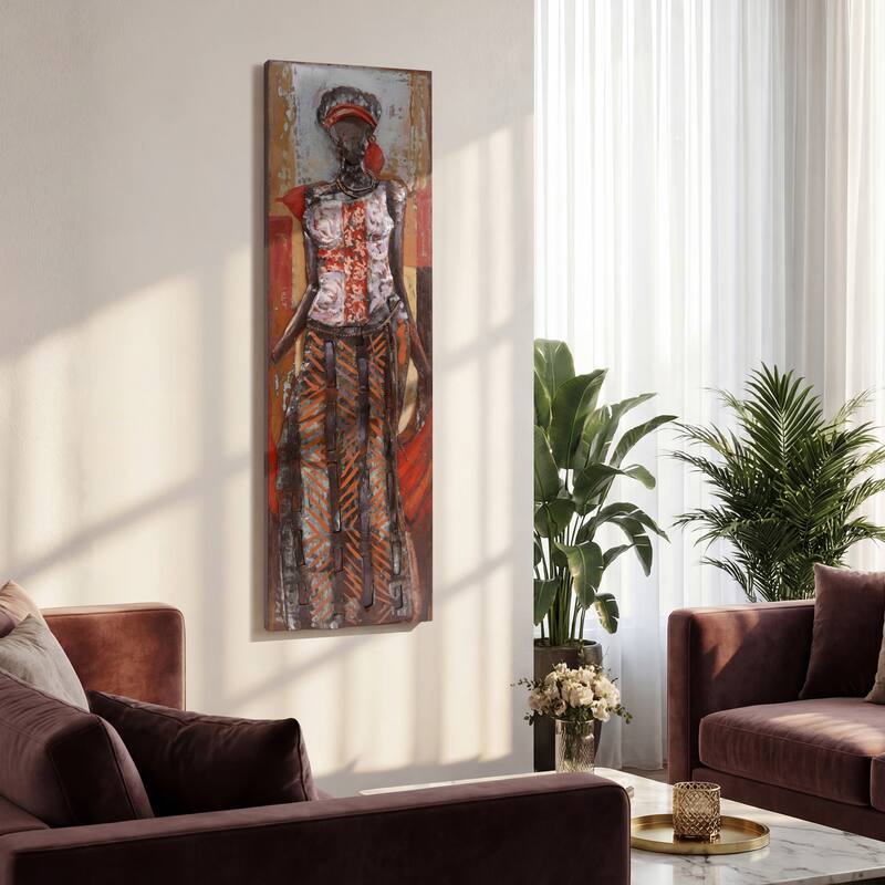 "Elegance" Mixed Media Iron Hand Painted Dimensional Wall Decor